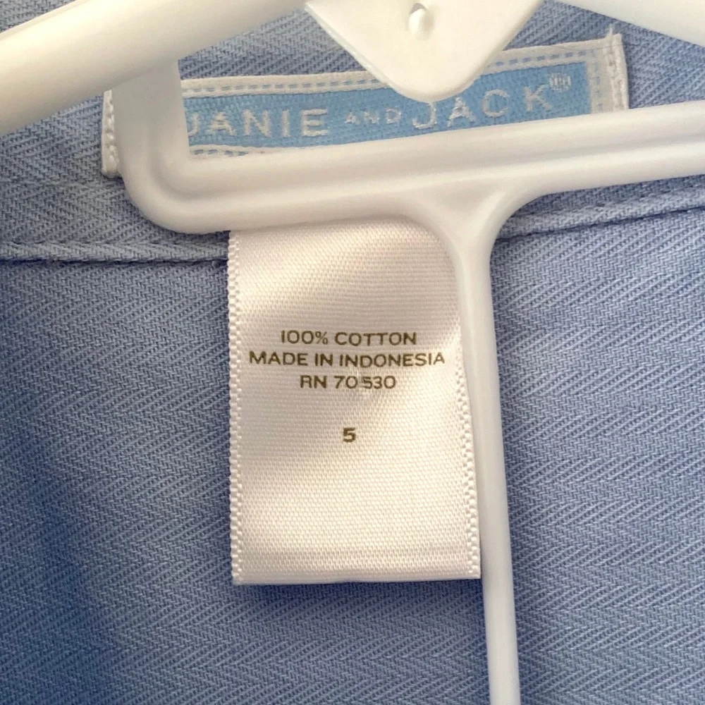 Janie and Jack Blue Shirt & Tan Corduroy Pants 5